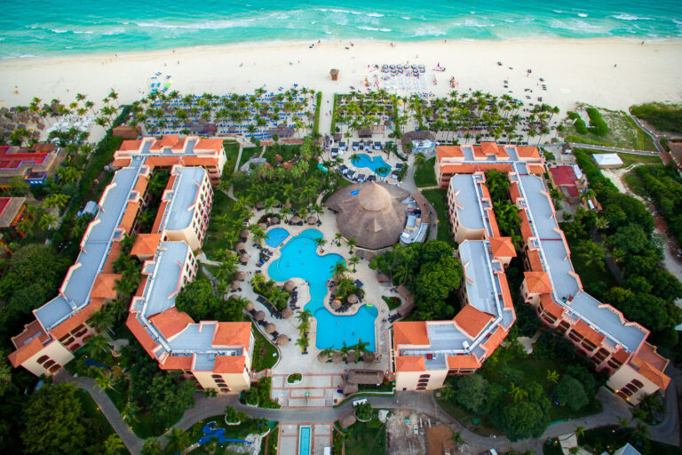 Sandos Playacar Beach Resort in Playa Del Carmen 2 Sandos Playacar Beach Resort in Playa Del Carmen Mexico from above.