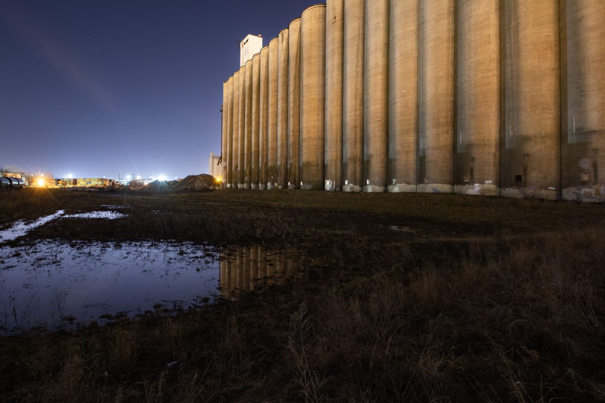 ADM Grain Elevator at Night, Southeast Minneapolis