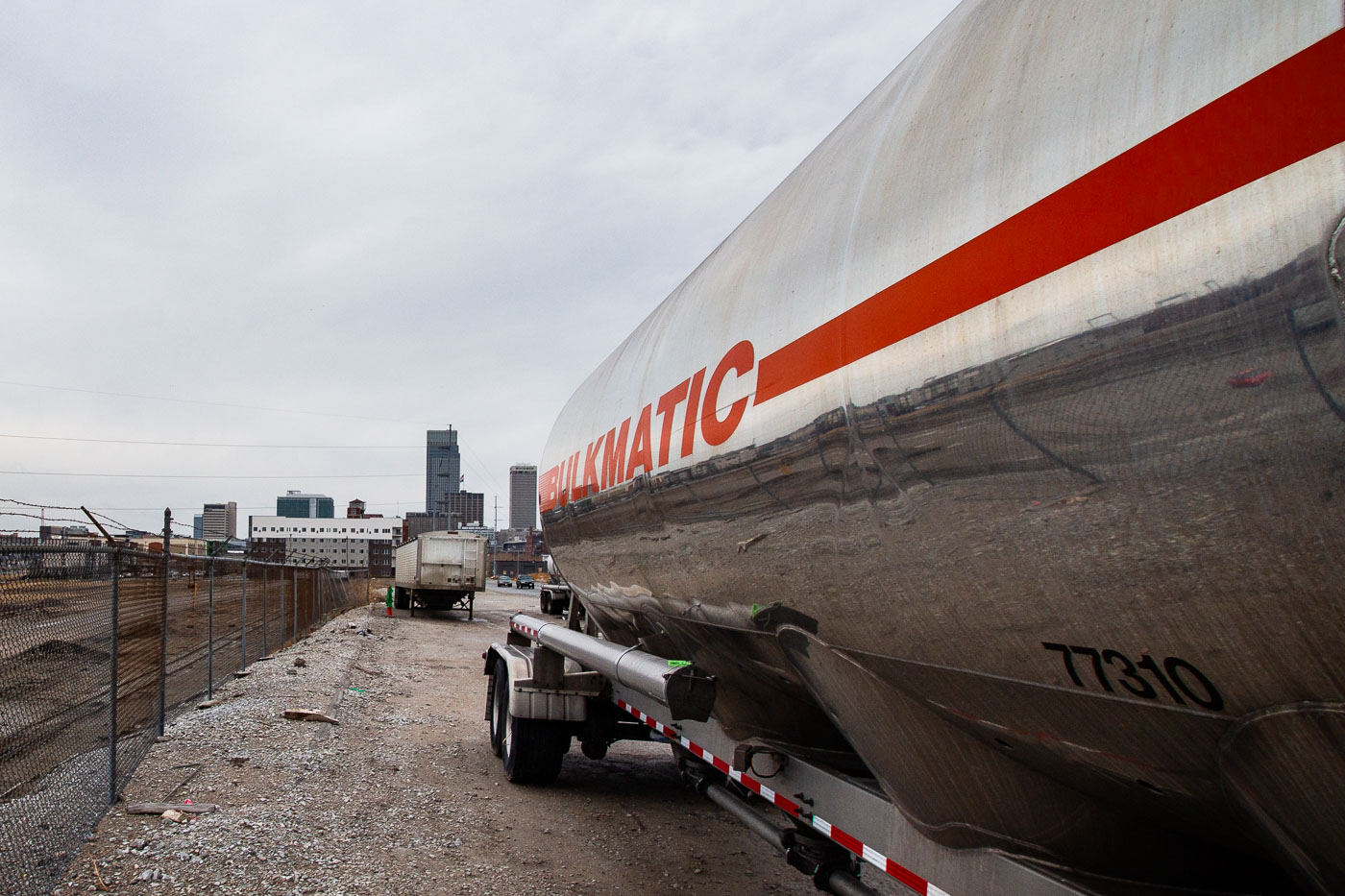 Bulkmatic Semi Parked in Omaha Nebraska