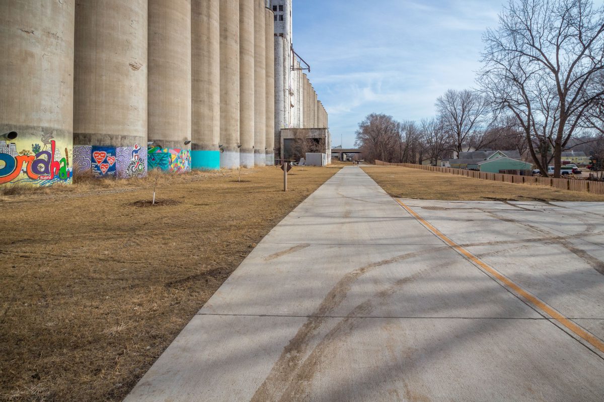 Grain Elevator Silos Along South Omaha Trail