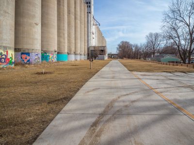 Grain Elevator Silos Along South Omaha Trail