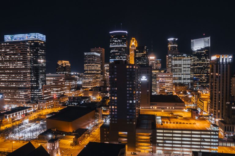 Minneapolis Skyline at night in February 2017 1 Minneapolis Skyline at night in February 2017