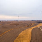 Windmills in Adair, Iowa.