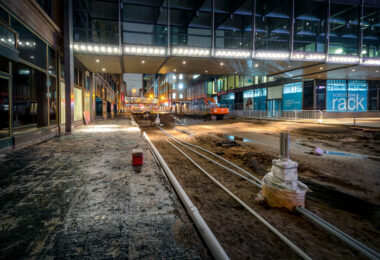 The middle of the multi-year construction on Nicollet Mall.