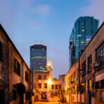 The back of a now demolished building in downtown Minneapolis.