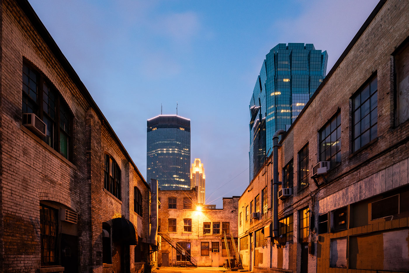 Back of a now demolished building in Downtown Minneapolis