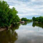 A barge on the Minnesota River in Savage Minnesota.