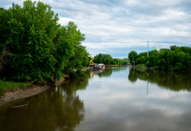 A barge on the Minnesota River in Savage Minnesota.