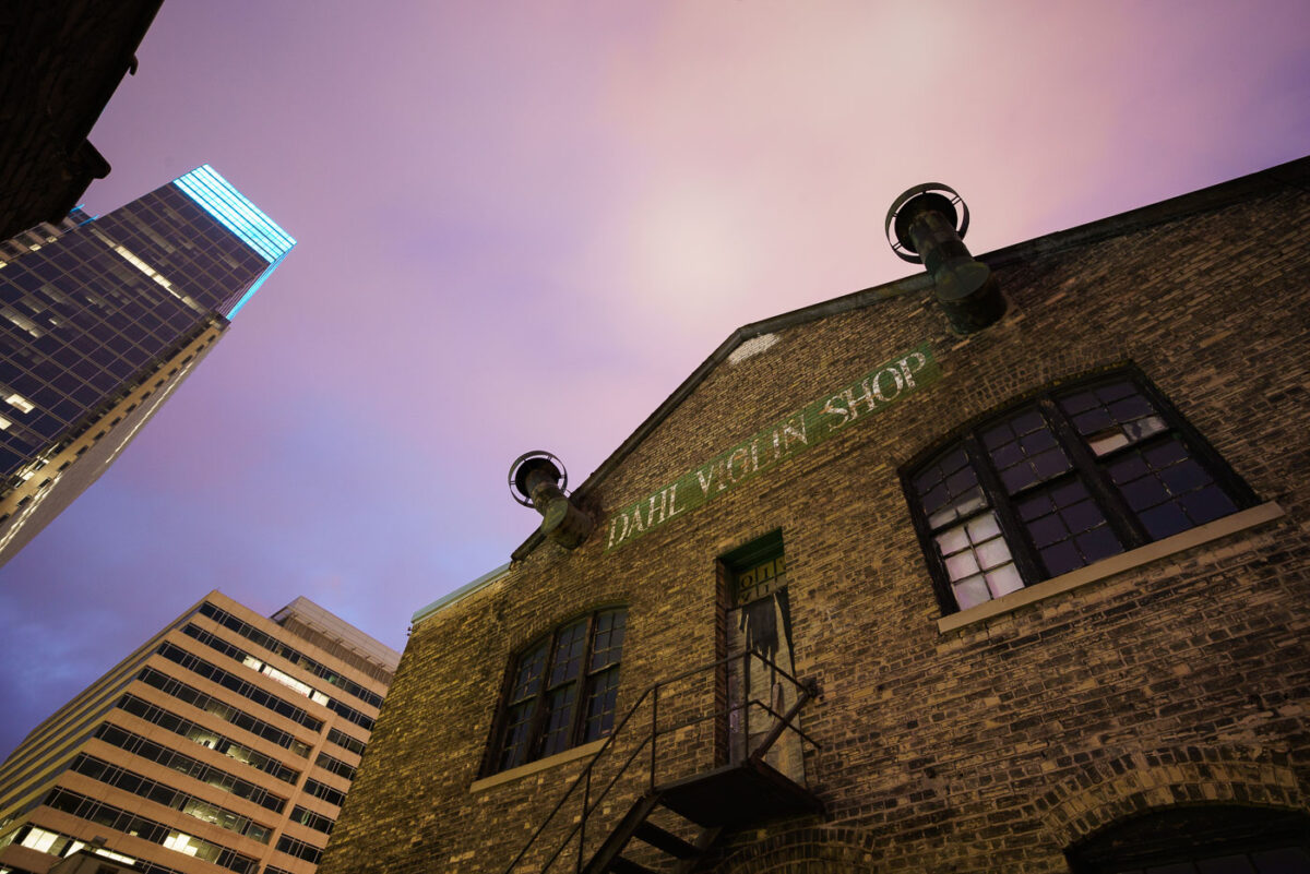 The now demolished Dahl Violin Shop building in downtown Minneapolis.