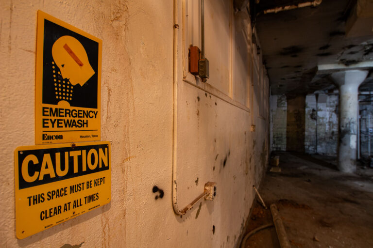 Emergency Eyewash Sign 3 Emergency Eyewash sign found in an abandoned basement.