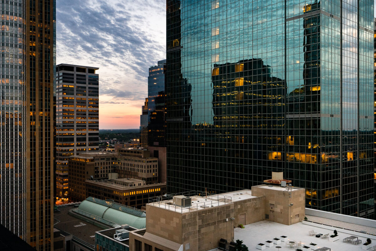 Sunset in Downtown Minneapolis.