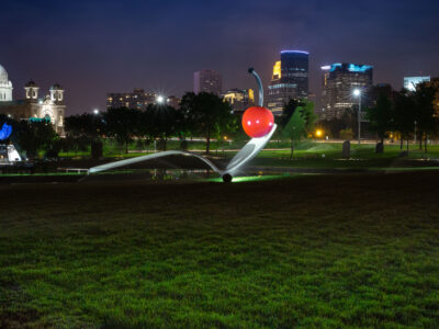 Spoonbridge and Cherry, Minneapolis Sculpture Garden at Night
