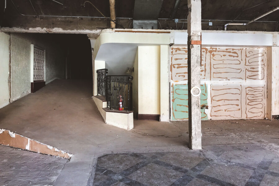 Suburban World Theatre interior renovation in 2017