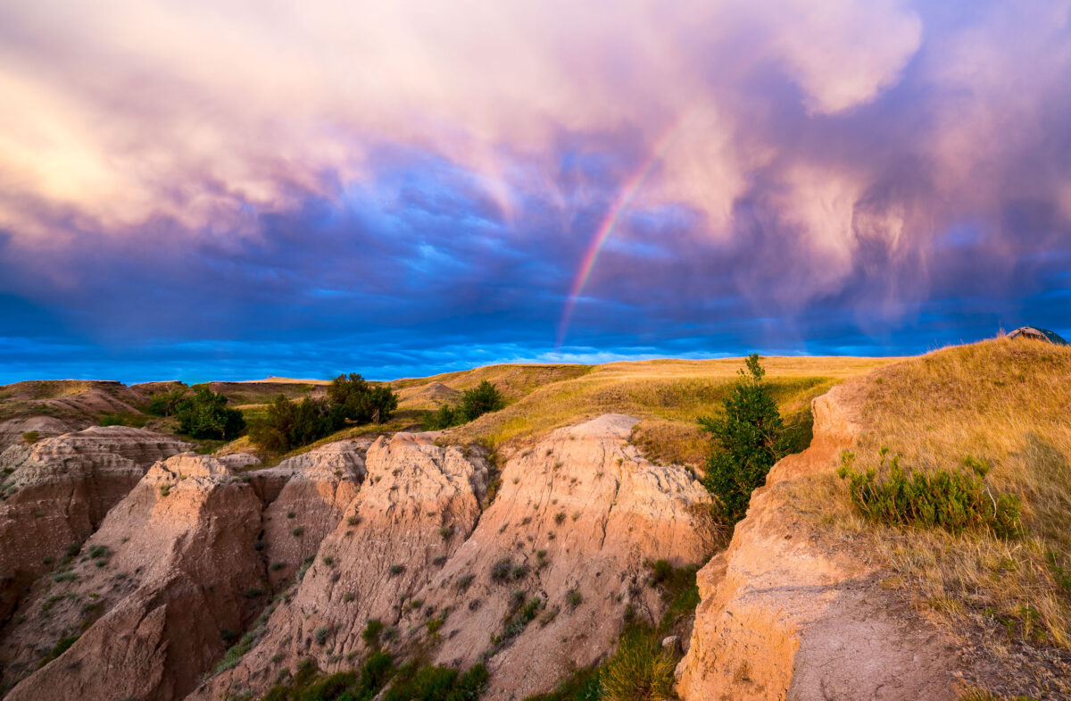 Rainbow Sunrise Over Buffalo Gap National Grasslands, South Dakota