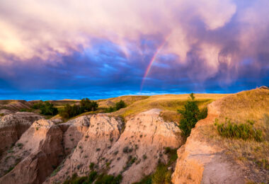 A beautiful rainbow at the Buffalo Gap National Grasslands. We camped here and woke up to this during the sunrise.