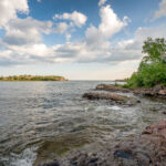 Shores of Lake Superior and Taconite Harbor in Minnesota.