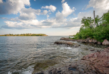 Shores of Lake Superior and Taconite Harbor in Minnesota.