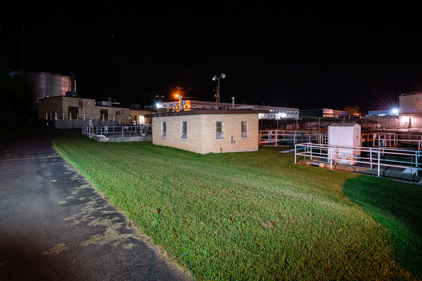 Marathon City Wastewater Treatment Plant at night