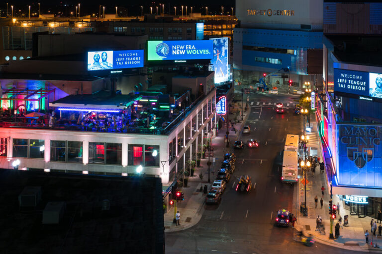 Seven Steakhouse Sushi & Rooftop in Downtown Minneapolis 2 Seven Steakhouse in Downtown Minneapolis in June 2017. The restaurant closed for good in winter 2022.