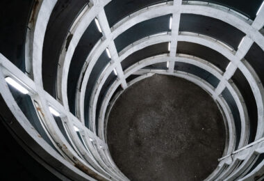 Spiral parking garage in downtown Minneapolis. These type of parking garages are so photogenic.