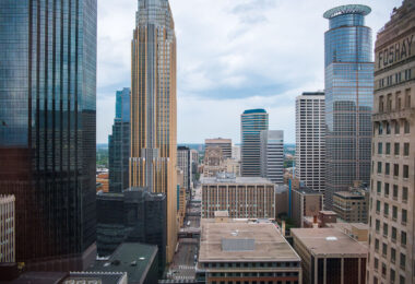 Looking out of AT&T Tower in Downtown Minneapolis.