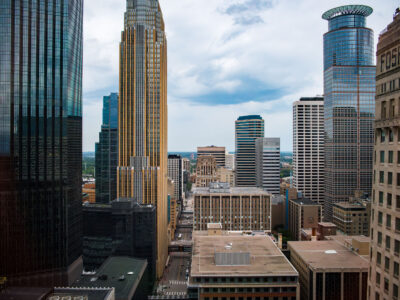 Downtown Minneapolis: Capella Tower and Wells Fargo Center