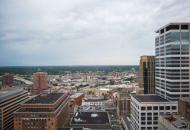 Minneapolis as seen from around the 25th floor of the AT&T Tower in downtown Minneapolis.
