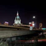 Basilica of Saint Mary near downtown Minneapolis as seen from the other side of Interstate 94.