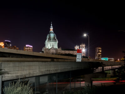 Basilica of Saint Mary and I-94 at Night, Minneapolis
