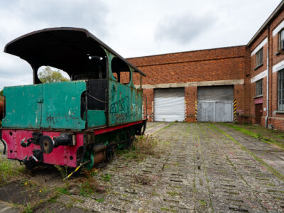 Abandoned Locomotive at Industrial Site, Belgium