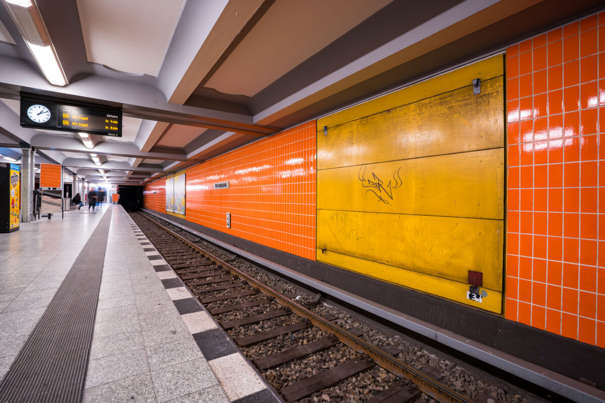 Berlin Wedding Station: Orange Tiles and Yellow Panels