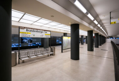 The Brandenburger Tor station in Berlin, Germany.