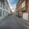 A brick road in Bruges Belgium.