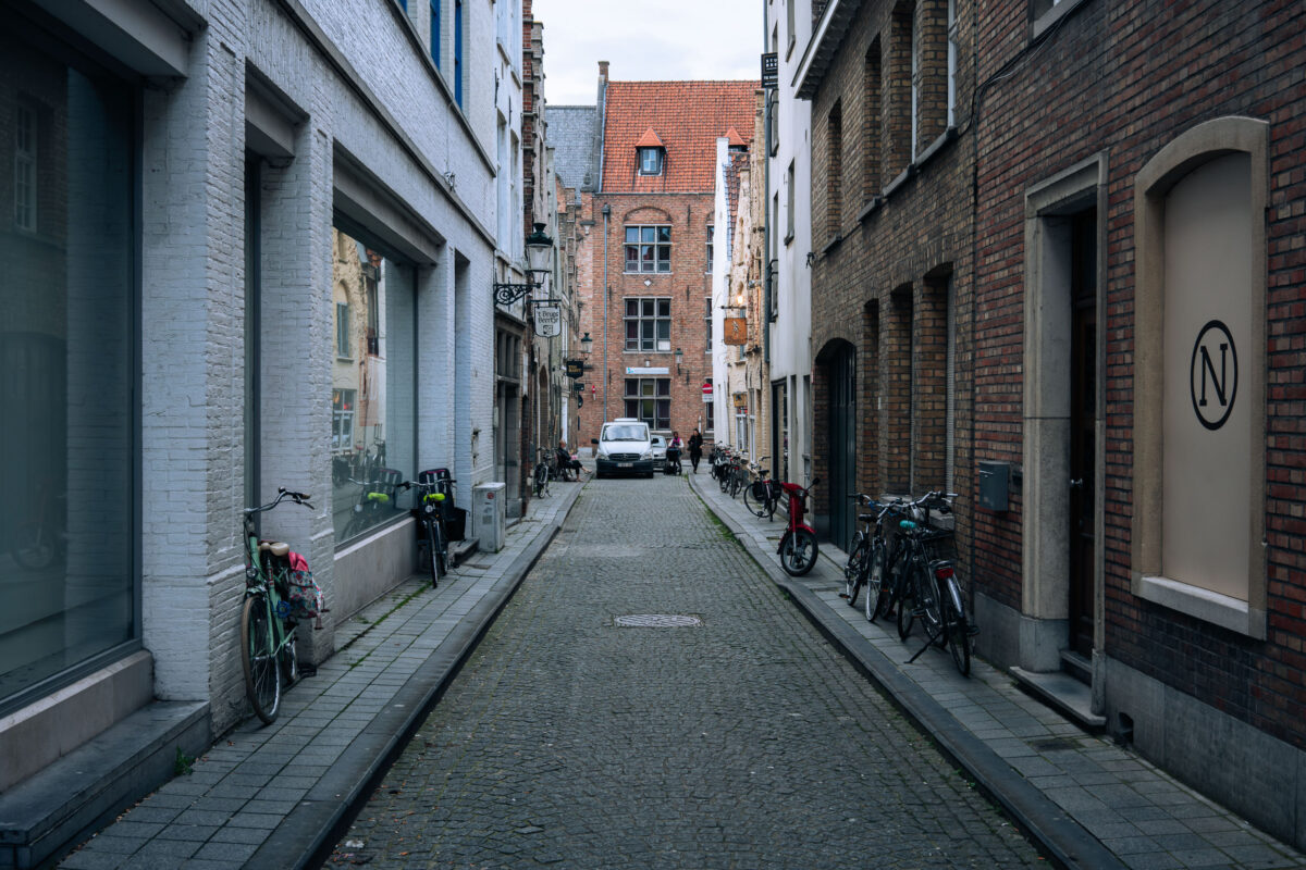 Bruges Alleyway with Bicycles