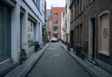 A alleyway in Bruges, Belgium. September 2017.