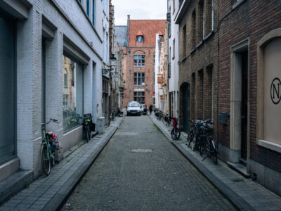 Bruges Alleyway with Bicycles