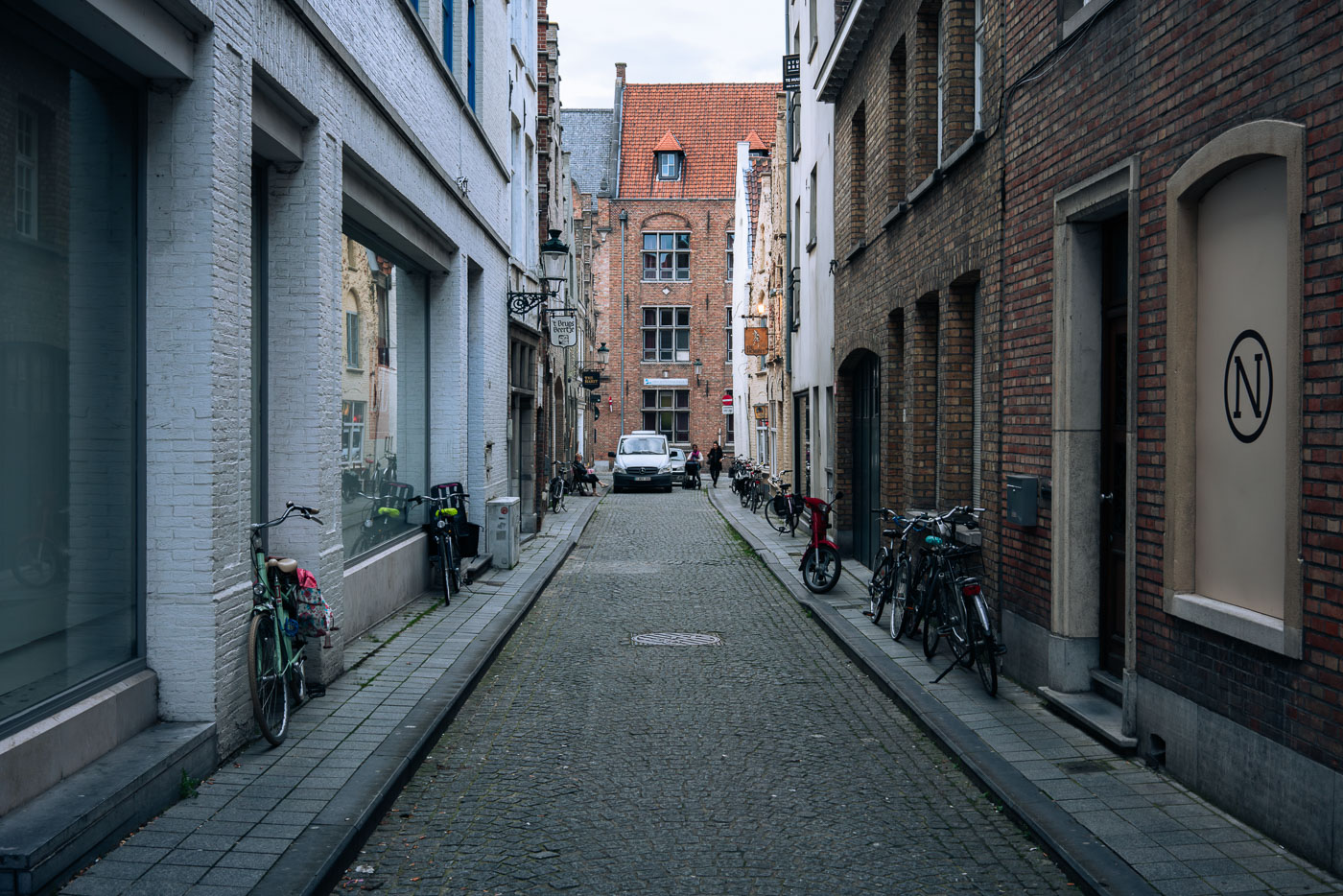 Brick road in Bruges Belgium 2017