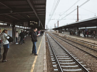 Brussels-Midi Station Platform with Train Tracks