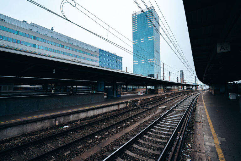 Brussels South/Midi Station Platforms and Pullman Hotel 1 Brussels South/Midi Station platforms and adjacent Pullman Hotel in Brussels, Belgium, a major railway hub for international and domestic train services.