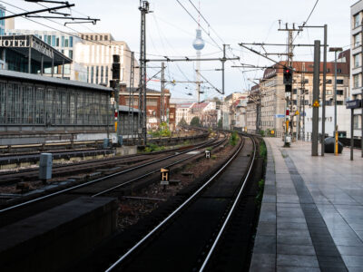 Berlin Friedrichstraße Station Tracks and Fernsehturm
