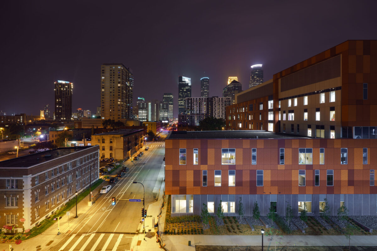 Hennepin Healthcare, Chicago Ave, Downtown Minneapolis at Night