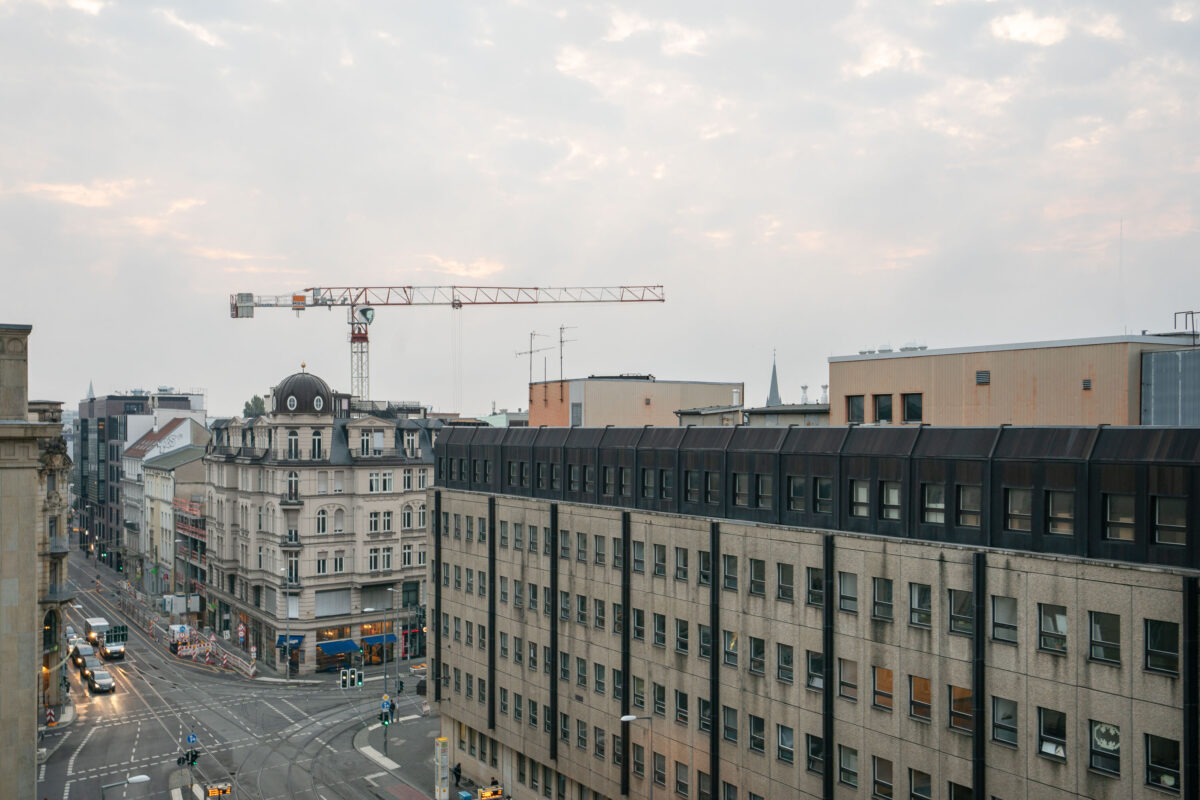 Invalidenstraße, Berlin: Postwar Buildings and Crane