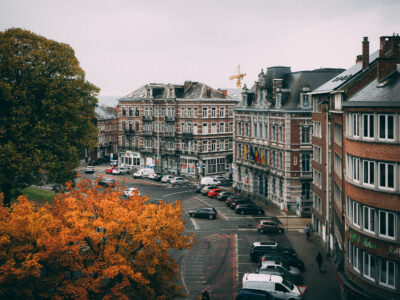 Namur, Belgium: Place de la Digue in Autumn