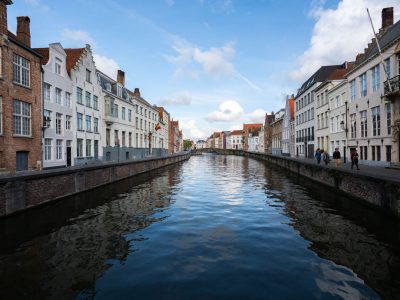 Gabled Canal Houses Along the River Reie, Bruges