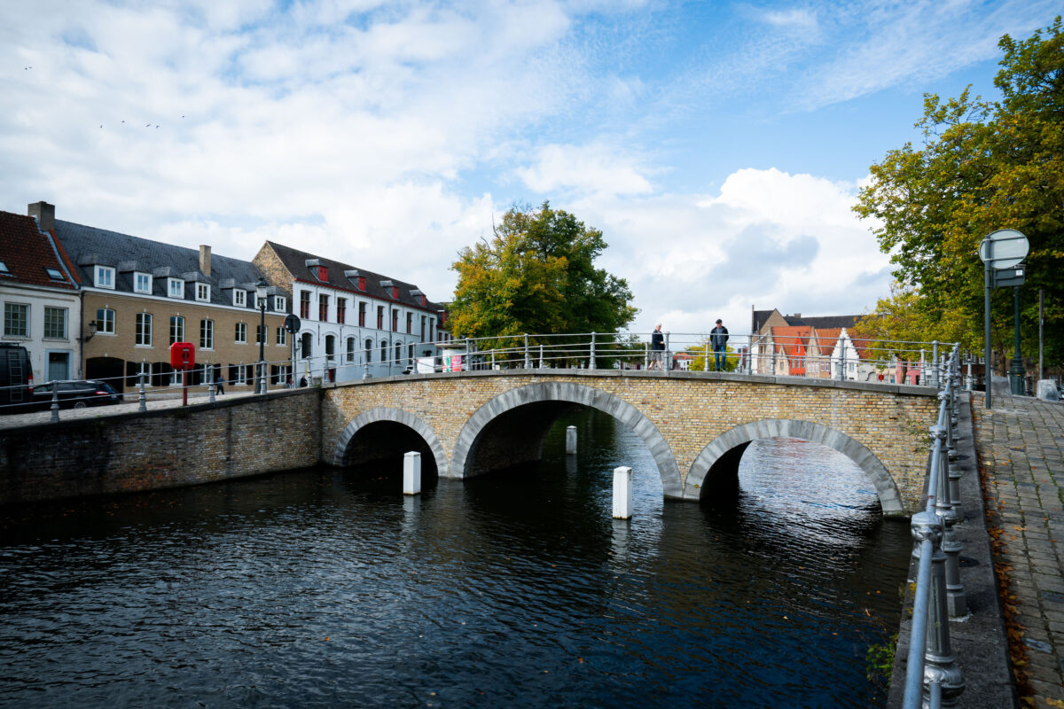 Three-Arched Bridge Over River Reie, Bruges