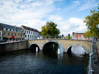 Three-Arched Bridge Over River Reie, Bruges