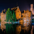 River reflections in Bruges, Belgium