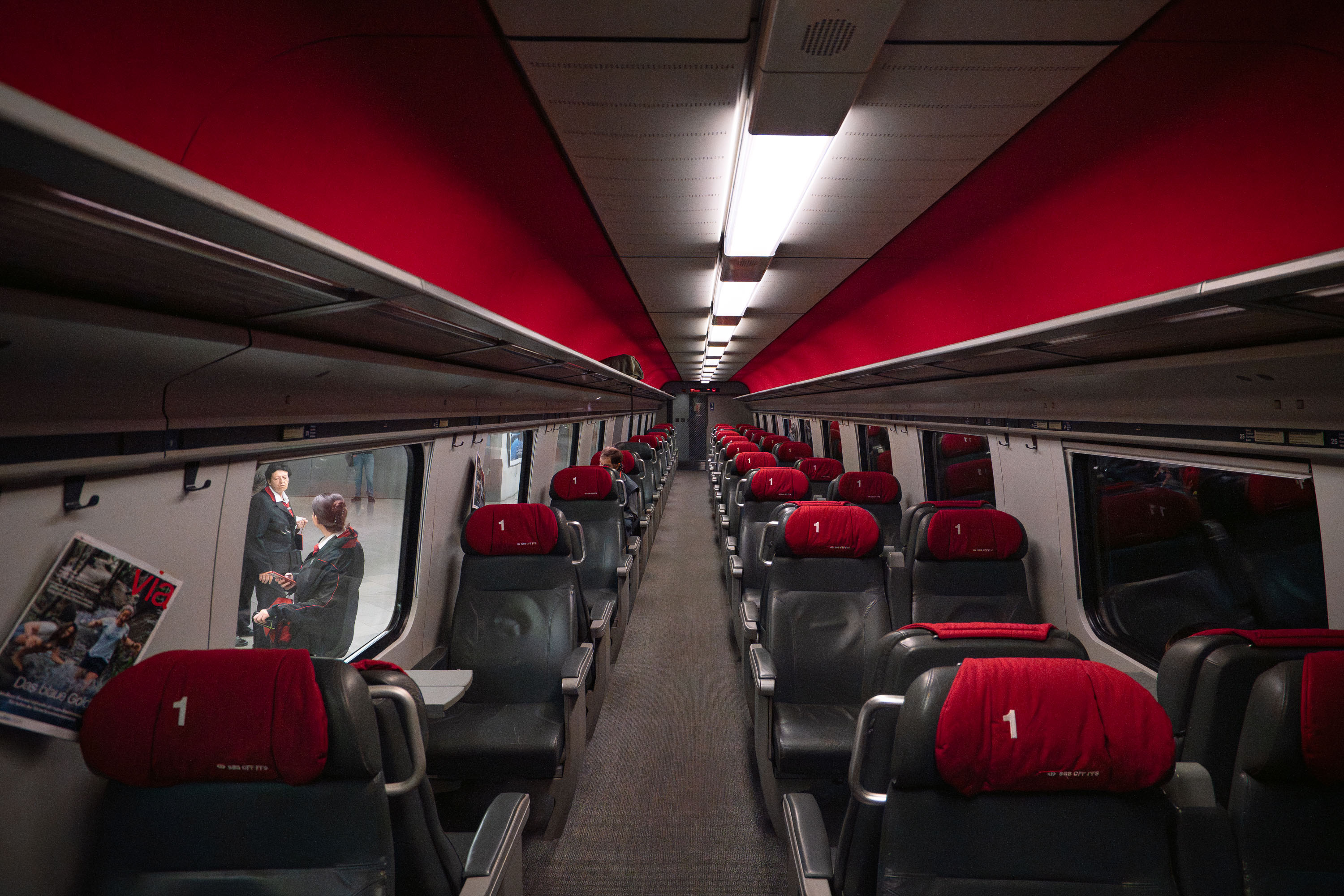 SBB First Class Train Car Interior, Switzerland — September 23, 2017 ...
