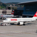 A Swiss International Air Lines plane at Zurich Airport in 2017.