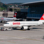 A Swiss International Air Lines plane at Zurich Airport in 2017.